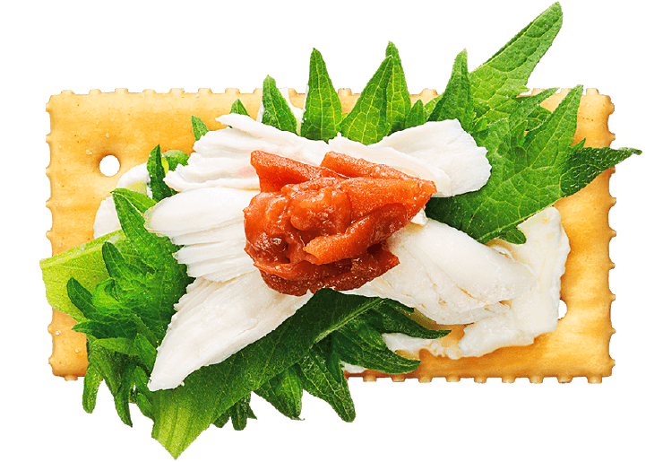 クラッカーレシピ | 梅⻘じそささみチーズ