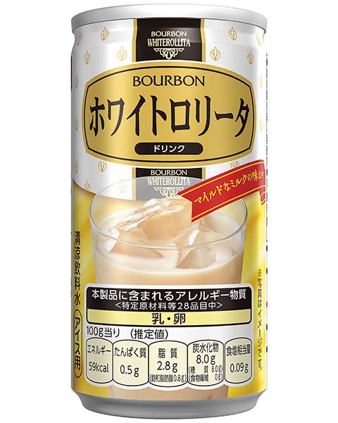 ホワイトロリータドリンク缶180 | 商品情報 | ブルボン