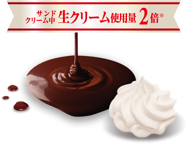 サンドクリーム中 生クリーム使用量2倍※